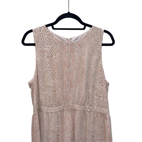 J.Crew Factory Women'sSleeveless Light Baby Pink Printed Tiered Midi Dress Sz14 - Picture 4 of 12